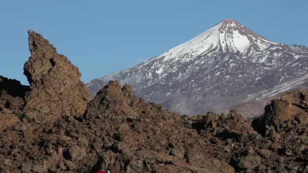 Mountain top of volcano — Stock Video