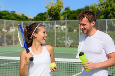 couple relaxing after playing game clipart