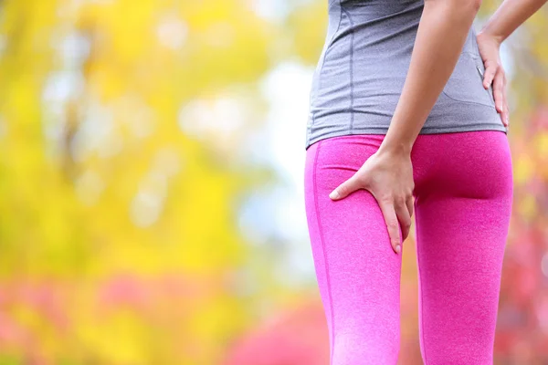 Correr lesiones deportivas con corredor femenino —  Fotos de Stock