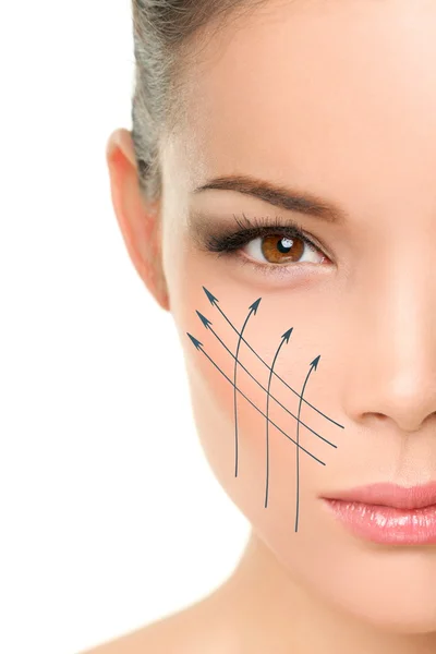 Asian woman with graphic lines — Stock Photo, Image