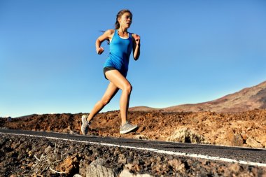 female runner training outdoors clipart