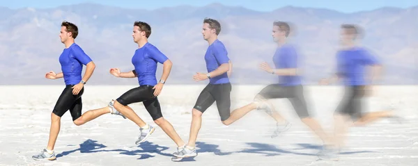 Running man in motion at great speed — Stockfoto