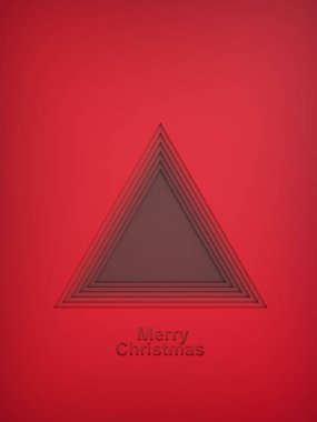 Kağıt katmanlardan yapılmış Noel ağacı. 3d illüstrasyon.