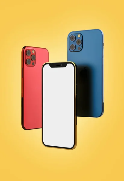 Sunum için şablon UI / UX tasarım arayüzü, Smartphone çerçeve daha az boş ekran düzenleme, 3d Render