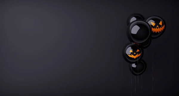 Счастливый Хэллоуин Черный Призрак Страшные Воздушные Шары Хэллоуин — стоковое фото