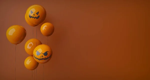 Buon Halloween Arancione Ghost Balloons Scary Palloncini Aria Halloween Elements — Foto Stock