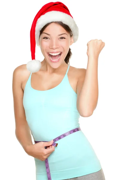 Woman excited about weight loss — Stock Photo, Image