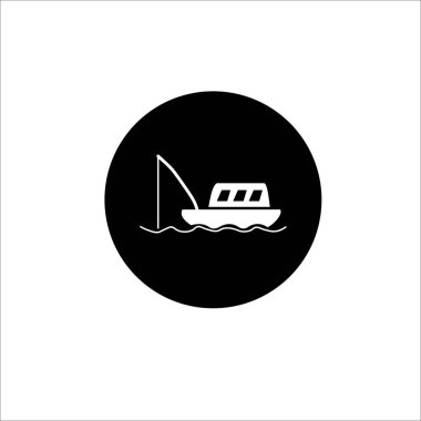 balıkçılık katı simgesi vektör tasarımı