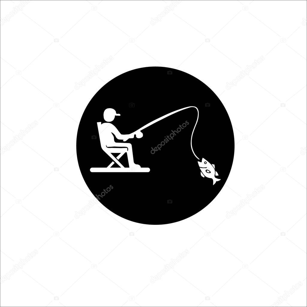 fishing solid icon vector design
