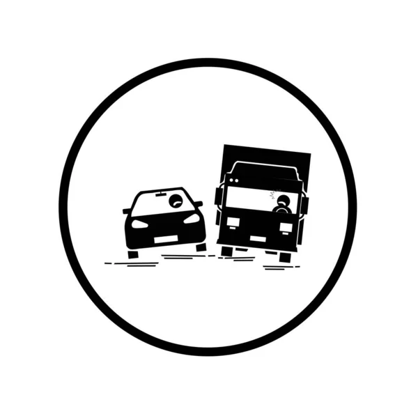 Значок Аварійних Автомобілів Колі Білому Тлі — стоковий вектор