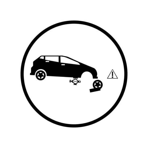 Авария Автомобилей Значок Круге Белом Фоне — стоковый вектор