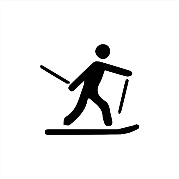 Sporty Zimowe Narty Skoki Wektorowe Ikony — Wektor stockowy