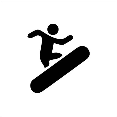 Kış sporları snowboard atlama vektörü simgeleri