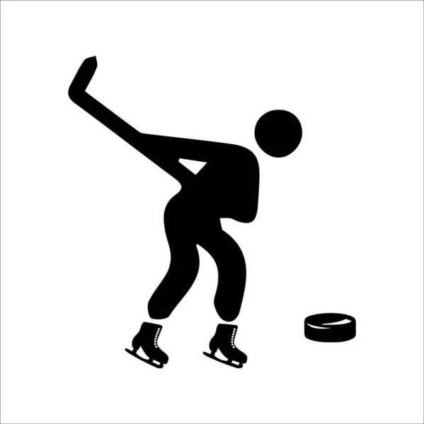 Wintersport Hockey Vector Pictogrammen — Stockvector