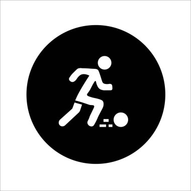 Futbolcu katı vektör simgelerinin silueti