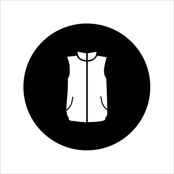 Icona Gilet Solido Sport Concetto Capispalla Segno Gilet Sfondo Bianco — Vettoriale Stock