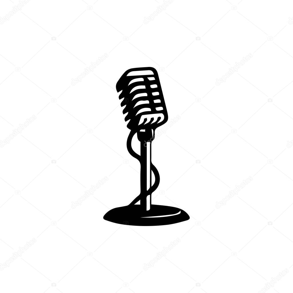 Radio microphone. Radio day vector solid icons
