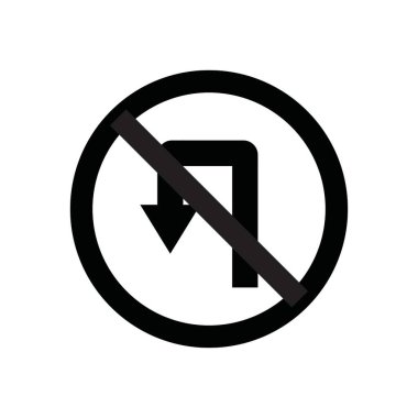 Yol işareti siyah ters çevirme yasaklı vektör simgeleri