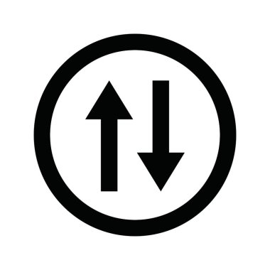 Yol işareti siyah çift yönlü trafik vektör simgeleri