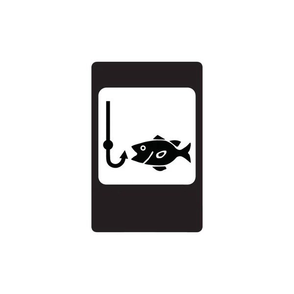 Señal Tráfico Negro Vector Pesca Iconos — Vector de stock