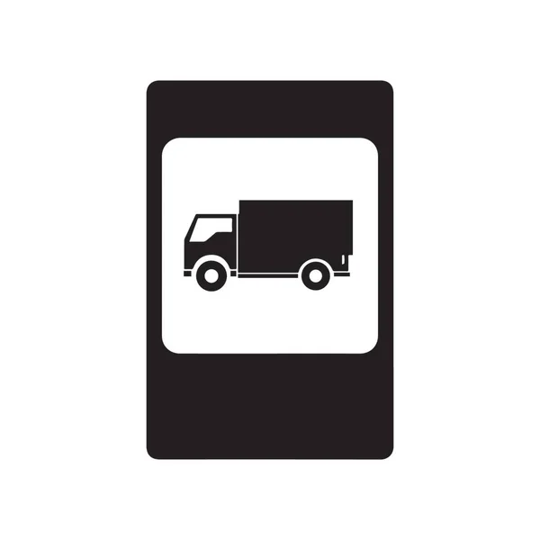 Señal Tráfico Negro Carretera Para Camiones Iconos Vectoriales — Vector de stock