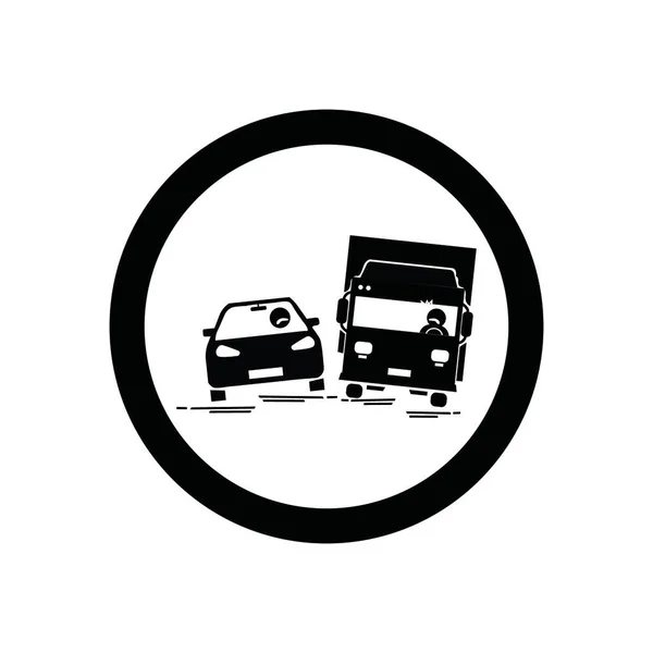 Verkehrszeichen Schwarz Nicht Überholen Vektor Symbol — Stockvektor