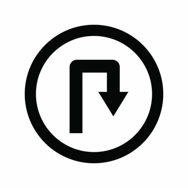 Trafik işareti u dönüşü vektör simgesi 10