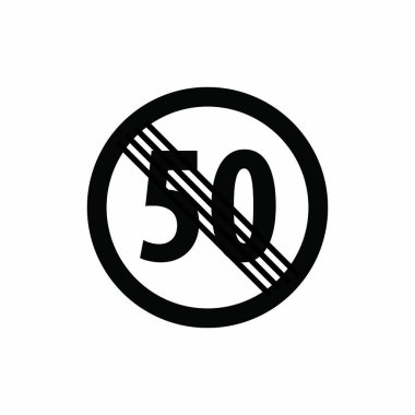 Yol trafik işareti hızı 50 km / saat vektör simgesi 10 eps