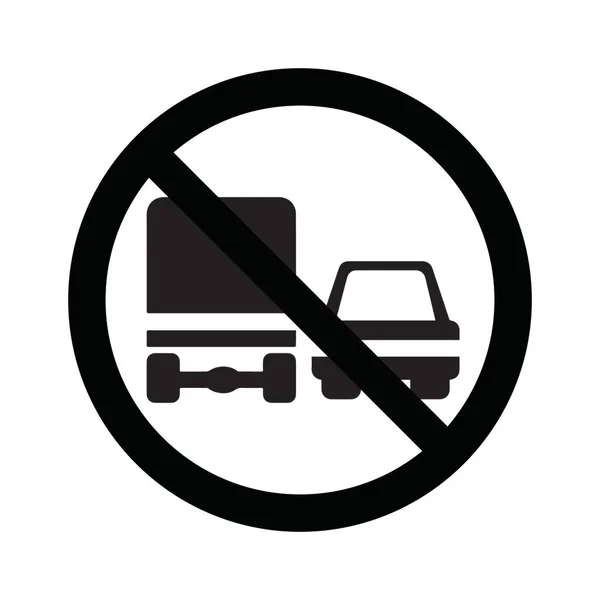 Verkehrszeichen Überholverbot Vektor Icon Folge — Stockvektor