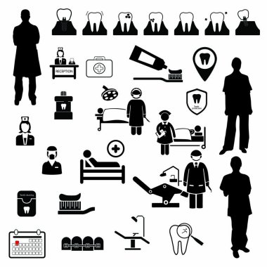 Diş vektörü simgeleri EPS 10 'u ayarla