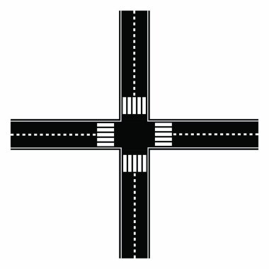 4 yol asfalt vektör simgesi 10