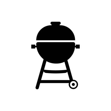 Beyaz arkaplanda vektör siyah barbekü simgeleri