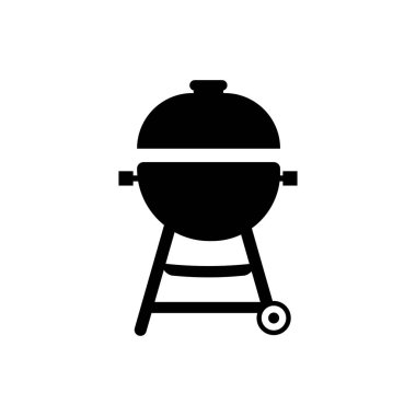 Beyaz arkaplanda vektör siyah barbekü simgeleri