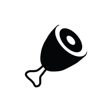 tavuk bacağı siyah vektör simgesi beyaz arkaplanda