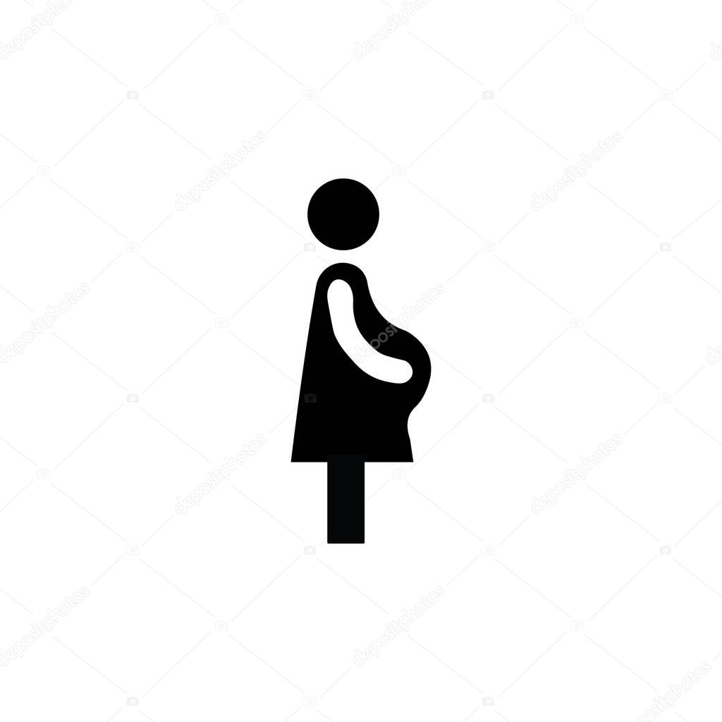 Pregnant woman vector icon on white background