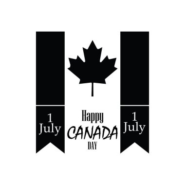 Güzel bir yazı ve beyaz arka planda Kanada bayrağıyla Kanada Günü 'nüz kutlu olsun. 1 Temmuz Kanada Günü