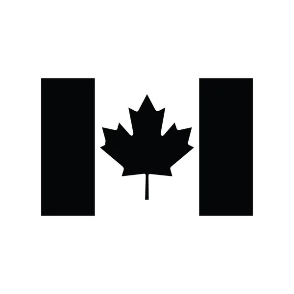 Чёрная Иллюстрация Национального Флага Канады — стоковый вектор