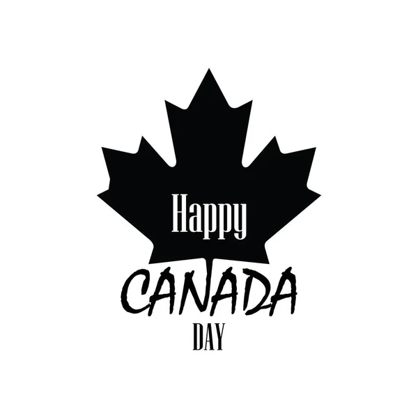 Χαρούμενο Διάνυσμα Ημέρας Καναδά Μαύρο Καναδικό Σχήμα Φύλλων Που Απομονώνεται — Διανυσματικό Αρχείο