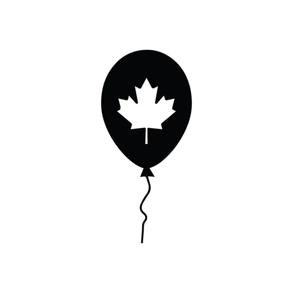 Globo Con Bandera Canadiense Feliz Día Canadá Iconos Vectoriales — Archivo Imágenes Vectoriales