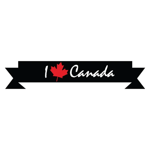 Banner Love Canada Día Canadá Iconos Vectoriales — Archivo Imágenes Vectoriales