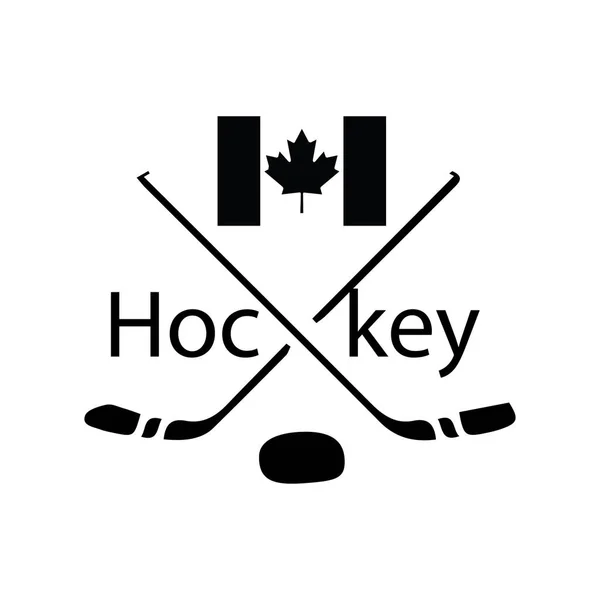 Kanadský Národní Hokejový Tým Logo Týmu Vlajkou Ikony Vektorů — Stockový vektor