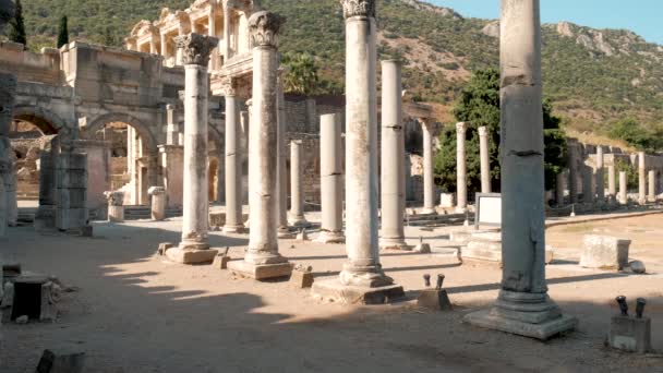 Images Ruines Historiques Dans Célèbre Ville Grecque Antique Ephèse Sur — Video