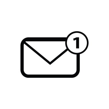 Posta iletimi, bildirim, ileti vektör simgesi, zarf veya harf simgesi