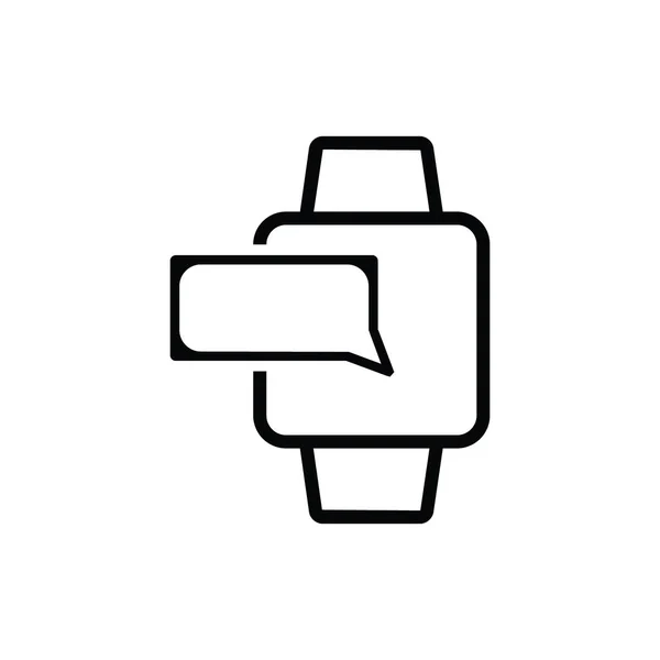 Smart Watch Notificación Letras Vector Línea Iconos — Archivo Imágenes Vectoriales