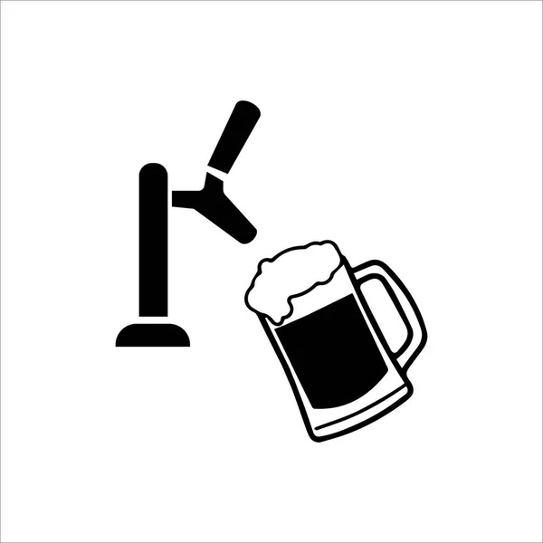 Ikona Wektora Piwa Beczkowego Symbol Piwa Nowoczesna Prosta Płaska Ilustracja — Wektor stockowy