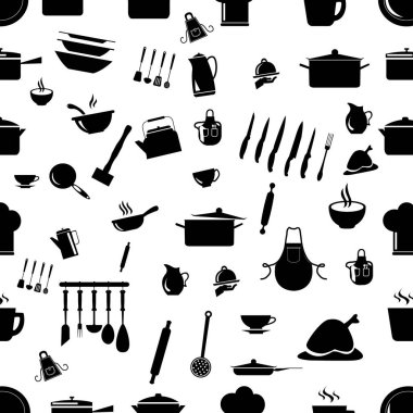 Mutfak ve yemek malzemeleri vektör simgeleri