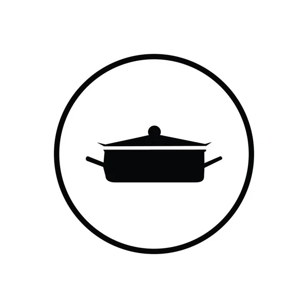 Küchen Und Kochvektorsymbole Kreis Pan — Stockvektor
