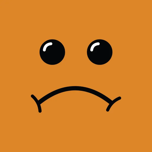 Trauriges Emoticon Vektorsymbol Auf Gelbem Hintergrund — Stockvektor