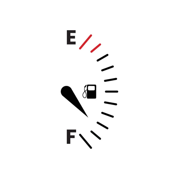 Značka Ciferníku Palivové Nádrže Doprava Benzín Úroveň Indikátor Symbol Vektorová — Stockový vektor