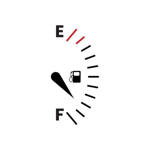 Yakıt deposu göstergesi. Ulaşım petrol seviyesi göstergesi. Vektör illüstrasyonu.
